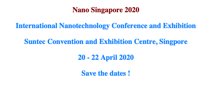 Nano Singapore 2020 International Nanotechnology Conference and Exhibition